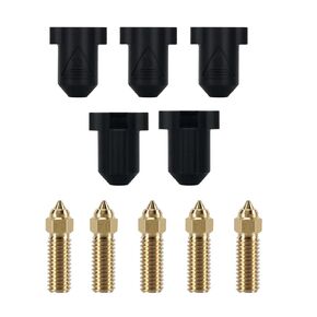 5 قطع فوهات وجوارب سيليكون لـ Neptune 4 Plus، ملحقات الطابعة ثلاثية الأبعاد 5 قطع فوهات نحاسية 0.4 مم و5 قطع جوارب سيليكون لـ Elegoo Neptune 4 Plus/Neptune 4 Max