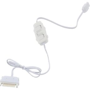 1PCS Argb PC Fans Controller Kit ، 5V 3Pin Mini Argb Splitter ، SATA Power RGB PC Fan Controller ، Computer RGB Fans Hub Controller ، مع أوضاع إضاءة متعددة ، أبيض