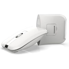 HXMJ-Foldlable Bluetooth Mouse ، فئران قوس 2.4 جرام محمولة لاسلكية ، متعددة الأجهزة (Bluetooth+2.4g) ، 360 درجة فئران مسطحة قابلة لإعادة الشحن لأجهزة الكمبيوتر المحمولة على سطح المكتب. in Kuwait