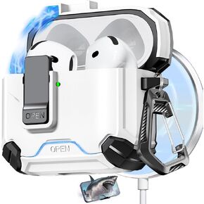 Inesore Compatible with AirPods 4th Case with Phone Stand & Cleaning Kit,Compatible with Magsafe,Magnetic Automatic Lock for Airpods 4 with Active Noise Cancellation Charging Cover (2024)