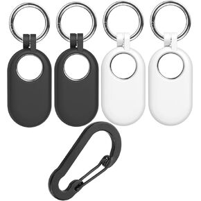 بالنسبة إلى غطاء حالة Samsung Galaxy SmartTag2 ، وغطاء علبة سيليكون واقية من 4 حزم ، وسلسلة مفاتيح واحدة للعلامة الذكية Galaxy 2 (2023) مع حلقة مفاتيح للمفاتيح ، والمحفظة ، والحيوانات الأليفة (أسود/أبيض/وردي/النعناع)