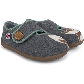 See Kai Run Cruz II - Easy-On Felted Wool Slippers for Little Kids - Gray Fox, Toddler 7