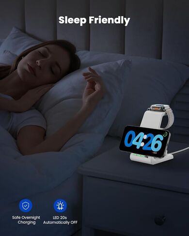 3 in 1 Wireless Charging Station, Wireless Charger Stand for Multiple Apple Devices, Wireless Charger for iPhone 16 15 14-11 Pro Max XS XR 8, Apple Watch 9 8 7 6 SE 5 4 3 2, Air Pods 3/2/Pro in Kuwait