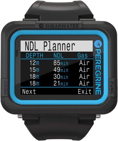 Shearwater Peregrine Air, Nitrox, 3 Gas Nitrox, Gauge Wrist Computer - 3 OC Gases Vibration Alerts in Kuwait