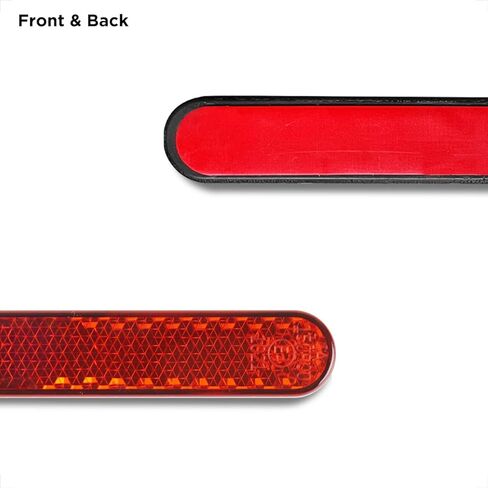 عاكس Evermotor للدراجات النارية، أحمر 3.42 بوصة بيضاوي M5 عاكس تحذير عاكس للتركيب على المسمار العالمي، مثبت على الشرفة UTV ATV دراجة نارية السرج (2 قطعة) in Kuwait