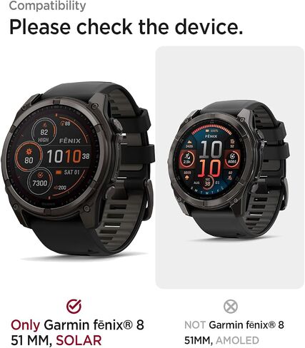 غطاء حالة Miimall متوافق مع Garmin Fenix ​​8 51mm Amoled Case المصد ، مضاد للسقوط ، خفيفة الوزن ، وميض ، إطار قذيفة لنصف العلبة في Fenix ​​8 للرجال (أسود) in Kuwait