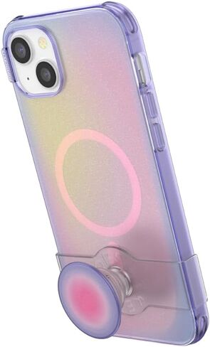 Popsockets iPhone 14 Case مع قبضة الهاتف وشريحة متوافقة مع Magsafe ، علبة الهاتف لجهاز iPhone 14 ، الشحن اللاسلكي متوافق - شفاف أسود in Kuwait