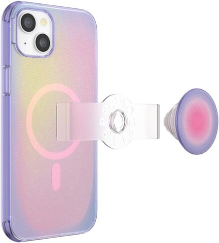 Popsockets iPhone 14 Case مع قبضة الهاتف وشريحة متوافقة مع Magsafe ، علبة الهاتف لجهاز iPhone 14 ، الشحن اللاسلكي متوافق - شفاف أسود in Kuwait