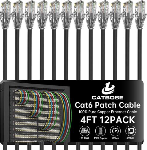 1 قدم كابل تصحيح Cat6 (12 حزمة) ، سلك تصحيح النحاس النقي الصلب ، كابل Cat 6 Ethernet ، شبكة UTP ، كابل إنترنت عالي السرعة ، متوافق مع أجهزة التوجيه ، المفاتيح ، الكمبيوتر الشخصي ، الخوادم ، PS4/5 ، Xbox - أصفر in Kuwait