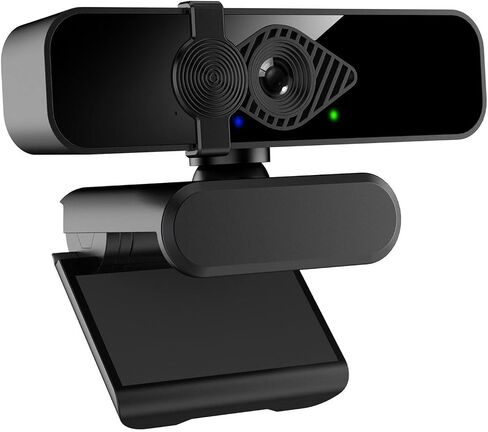 2K Webcam for PC, 85° View USB Computer Camera, with Noise Canceling Microphone & Privacy Cover, HD Web Cameras for Desktop Laptop Monitor Mac Streaming, Video Calling Webcams, 1pc cable organizer in Kuwait