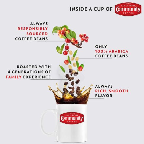 Community Coffee Café SPECIAL BLEND 64 أونصة ، القهوة الأرضية المتوسطة الداكنة ، 32 أونصة (حزمة 2) in Saudi Arabia