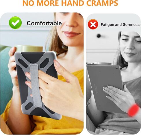 حزام يدوي عالمي لـ 6-7 lnch Kindle Ereader ، Kobo/Pocketbook/Tolino/Paperwhite/Nook Ereader ， لـ 6 "، 6.8" ، 7 "قارئًا مع حزام يدوي مرتفع ، أسود in Kuwait