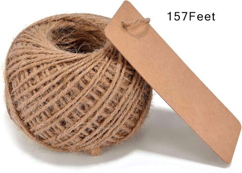 200 قطعة من علامات الأسعار مع سلسلة الجوت المقطوعة مسبقًا ودبابيس الأمان، علامات ورقية بيضاء فارغة قابلة للطباعة من LOOMY للبيع بالتجزئة والعرض in Kuwait