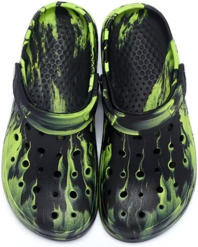 أطفال بنين والبنات قباقيب سوداء مموهة للأطفال أحذية الشاطئ الكلاسيكية رخامية التعادل صبغ تسد طفل صغير in Kuwait