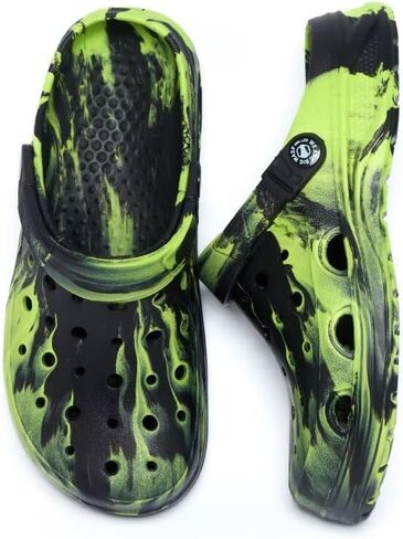 أطفال بنين والبنات قباقيب سوداء مموهة للأطفال أحذية الشاطئ الكلاسيكية رخامية التعادل صبغ تسد طفل صغير in Kuwait