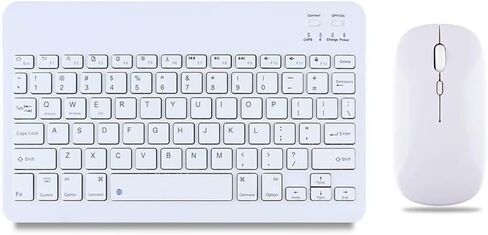 Ultra-Slim Small Bluetooth Keyboard and Mouse Combo Portable Rechargeable Cordless Wireless Keyboard for Android Tablet Cell Phone Samsung Smartphone iPhone iPad Mini Pro Air Windows Surface (Pink) in Kuwait
