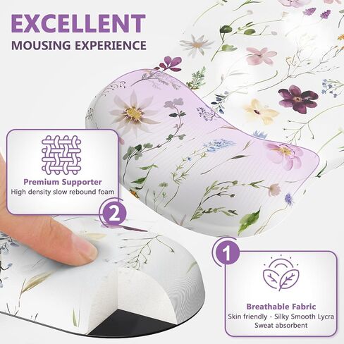 AKIT VALLEY DESICATION PAD MOUSE MOUSE مع راحة معصم للوحة مفاتيح الكمبيوتر ولوحة المفاتيح غير المنزلق ووسادة الماوس مع دعم المعصم وسادة رغوة Mousepad Dustic in Kuwait