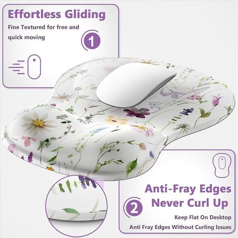 AKIT VALLEY DESICATION PAD MOUSE MOUSE مع راحة معصم للوحة مفاتيح الكمبيوتر ولوحة المفاتيح غير المنزلق ووسادة الماوس مع دعم المعصم وسادة رغوة Mousepad Dustic in Kuwait