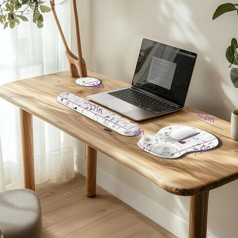 AKIT VALLEY DESICATION PAD MOUSE MOUSE مع راحة معصم للوحة مفاتيح الكمبيوتر ولوحة المفاتيح غير المنزلق ووسادة الماوس مع دعم المعصم وسادة رغوة Mousepad Dustic in Kuwait