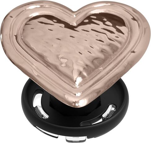 One-Touch Phone Grip with Expanding Kickstand, Expanded Grip Space, Easy Attachment and Detachment, Reinforced Adhesive Film Included, Deflick - Plumping Heart Glossy Gold in Kuwait