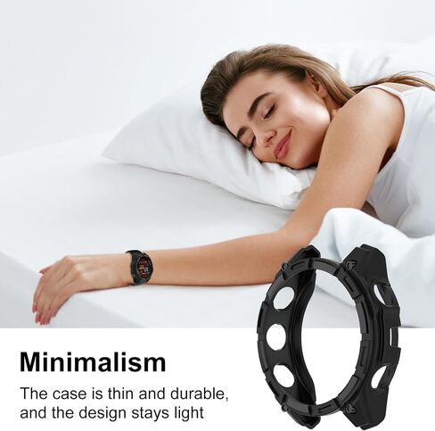 Case Cover Compatible for Garmin Fenix 8 43mm Watch Case, Fenix 8 Screen Protector Accessories Anti-Scratch Bumper Frame Soft TPU Watch Cover Protective Case for Garmin Fenix 8 43mm (Black) in Kuwait