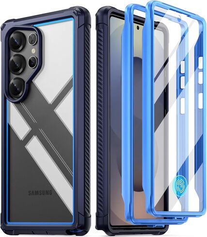 Poetic Guardian Case for Galaxy S25 Ultra 5G 6.9 inch, [20FT Mil-Grade Drop Tested] Built-in Screen Protector [Work with Fingerprint ID] Full Body Shockproof Rugged Clear Case, MagPro Black/Clear in Kuwait