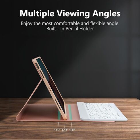 حافظة aMZCaSE iPad Air 13 بوصة M2 iPad Pro 12.9 مع لوحة مفاتيح مناسبة لجهاز iPad Pro 12.9 2022 6th/2021 الجيل الخامس، لوحة مفاتيح بلوتوث لاسلكية مغناطيسية قابلة للفصل وحامل أقلام لجهاز iPad pro 12.9، أزرق بحيرة in Kuwait