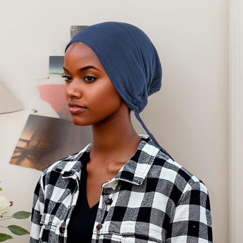 4Pcs Women Under Scarf Hats Hijab Caps Under Scarf Hijab Bonnet Caps Under Hijab Caps Under Hijab Caps Adjustable Under Scarf Hats Hijab Scarfs for Women with Tie Back Closure in Saudi Arabia