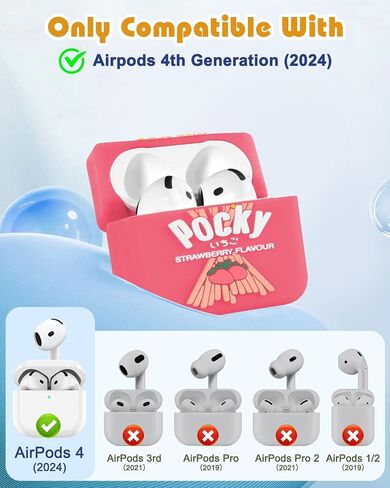 Toyuma for AirPods 4 Case 2024 Cute Kawaii Cartoon - Cover Funny 3D Soft Silicone Cover مع سلسلة مفاتيح للنساء المراهقات القضية للقرون الهوائية 4 ، قوس قزح in Kuwait