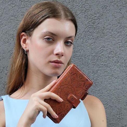 Harryshell Compatible with Samsung Galaxy S25 Ultra Wallet Case Detachable Phone Cover with Zipper Cash Coin Pocket Multi Card Slots Holder Wrist Strap Lanyard 6.9 inch (Floral Purple) in Kuwait