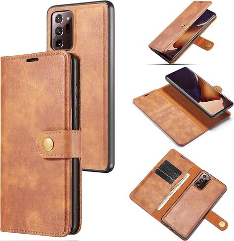 Asuwish Phone Case for Samsung Galaxy Note 20 Ultra 5G Wallet Magnetic Detachable Cell Cover with Screen Protector Card Holder Note20 Plus Notes 20Ultra Note20+ U + 20+ Twenty Not S20 Girls Gray in Saudi Arabia