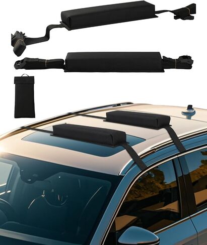 VEVOR Soft Roof Rack Pads, 15.5-Inch Universal Car Roof Rack Pads, 176LBS Loading Capacity Luggage Kayak Carrier with Portable Storage Bag for SUP Canoe Snowboard Paddle Board Surfboard in Saudi Arabia