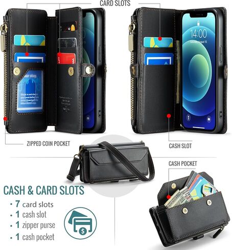 Asuwish Phone Case for iPhone 11 6.1 Zipper Wallet Cover with Tempered Glass Screen Protector and Flip RFID Blocking Card Holder Cell iphone11case iPhone11 i Phone11 11s XI 11R Women Girls Wine Red in Kuwait