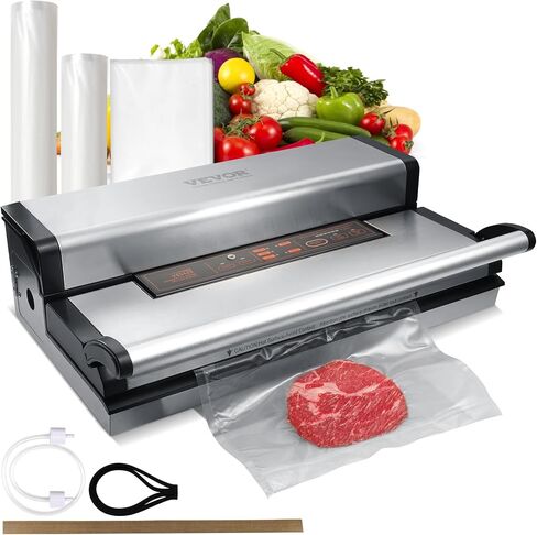 آلة السدادات الفراغية Vevor ، 80kpa 120W Sealer Sealer Sealer Sevans Sealer ، 7-in-1 متعدد الوظائف ، نظام ختم الهواء التلقائي مع قاطع مدمج مع 10 أكياس فراغ ولفقة واحدة in Saudi Arabia