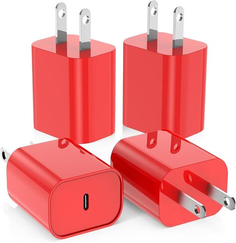 4Pack USB C Charger Block 20W, iPhone 16 15 Fast Charging Block for Apple 20W Type C Power Adapter Plug, for Apple iPhone Charger USB C for iPhone 16 15 Pro Max/14 13 12 Pro Max/iPad/Google,Samsung in Kuwait