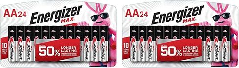 بطاريات Energizer AA تضاعف بطارية القلوية القصوى ، 24 عددًا in Kuwait