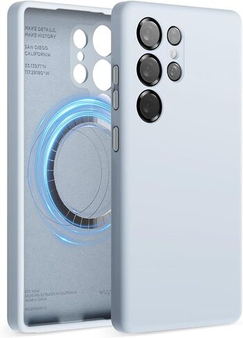 Elago متوافق مع Samsung Galaxy S25 Ultra Case ، علبة السيليكون المغناطيسي ، متوافقة مع ملحقات Magsafe ، غطاء واقية ، مقاوم للصدمة ، بطانة الألياف الدقيقة الناعمة المضادة للخلع (أسود) in Kuwait