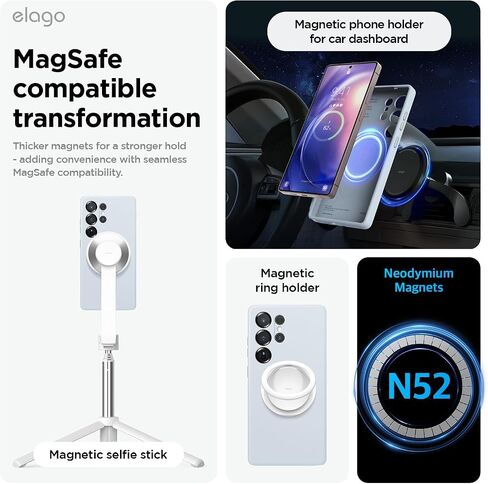 Elago متوافق مع Samsung Galaxy S25 Ultra Case ، علبة السيليكون المغناطيسي ، متوافقة مع ملحقات Magsafe ، غطاء واقية ، مقاوم للصدمة ، بطانة الألياف الدقيقة الناعمة المضادة للخلع (أسود) in Kuwait