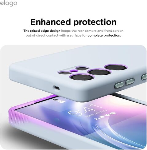 Elago متوافق مع Samsung Galaxy S25 Ultra Case ، علبة السيليكون المغناطيسي ، متوافقة مع ملحقات Magsafe ، غطاء واقية ، مقاوم للصدمة ، بطانة الألياف الدقيقة الناعمة المضادة للخلع (أسود) in Kuwait