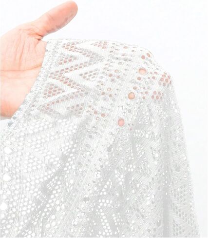 WDIRARA Women's Crochet Shorts Cover Up Hollow Out Drawstring Waist Tie Front Beachwear Beach Shorts in Kuwait