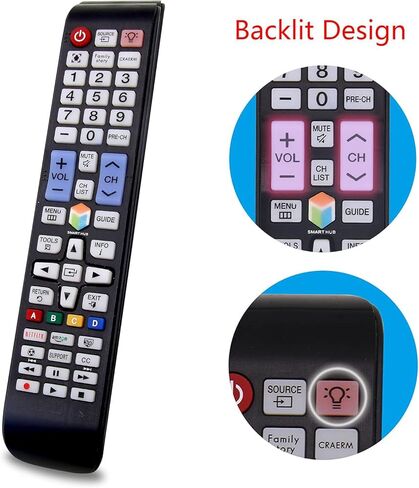 Universal Remote Control لأجهزة التلفزيون ، مشغل DVD/Blu-ray ، مشغلات البث ، مكبر صوت Soundbar ، مربع الكابلات ، سبل الأقمار الصناعية 8 في 1 Universal Remote مع أزرار الإضاءة الخلفية in Kuwait