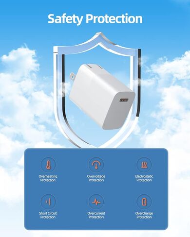 قابلة للطي 20W شحن سريع شحن لشاحن Google Pixel- (متوافق مع Pixel 8 8 Pro 7 7a 7 Pro 6A 6A 6Pro 5 5A 4A 4 3 3A 2 XL 2XL 3XL 4XL و 6FT CABLE CABLE CABLE COLL) (أسود) in Kuwait