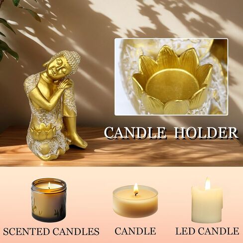 Zen Meditation Buddha Statue Candle Holder Spiritual Room Decor Buddha Sculpture Home Decor in Saudi Arabia