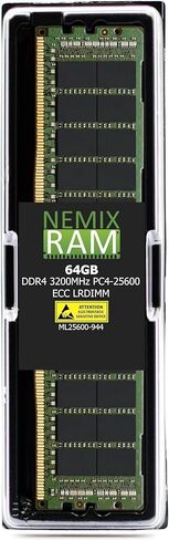 NEMIX RAM 384GB (6X64GB) DDR4 3200MHZ PC4-25600 4Rx4 1.2V CL22 288-PIN ECC LRDIMM Load Reduced Server Memory KIT Compatible with Dell PowerEdge R7525 Rack Server in Kuwait
