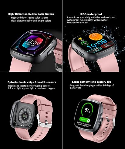 Advanced Health & Fitness Smartwatch,1.72'' HD Touchscreen,Men's Smartwatch,100+ Exercise Modes,24/7 Heart Rate,Blood Oxygen,Stress,Sleep Tracking,Waterproof Fitness Tracker (Gray) in Saudi Arabia