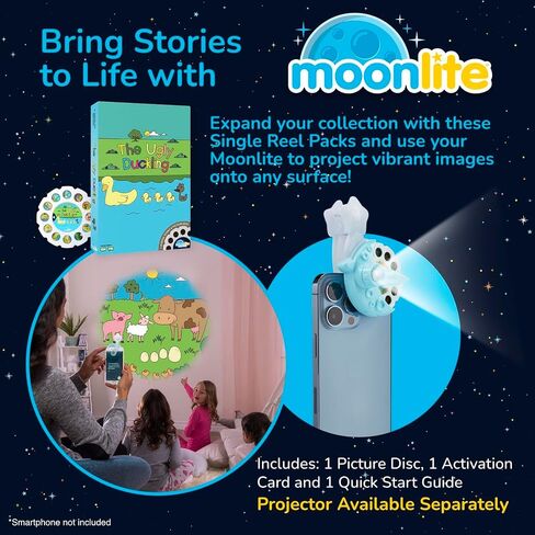 بكرات القصص المصورة من Moonlite لجهاز عرض المصباح اليدوي، للأطفال الصغار | الخنازير الثلاثة الصغيرة | قصة حزمة بكرة واحدة لمدة 12 شهرًا وما فوق in Kuwait