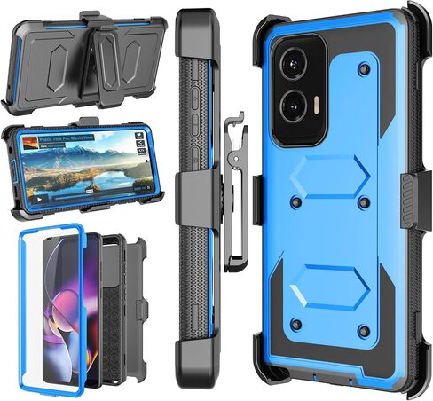 Njjex for Moto G Stylus 5G 2024 Case, for Motorola G Stylus 5G 2024 Phone Holster, [Nbeck] Shockproof Heavy Duty Built-in Screen Protector Rugged Swivel Belt Clip Kickstand Hard Shell Cover [Green] in Kuwait