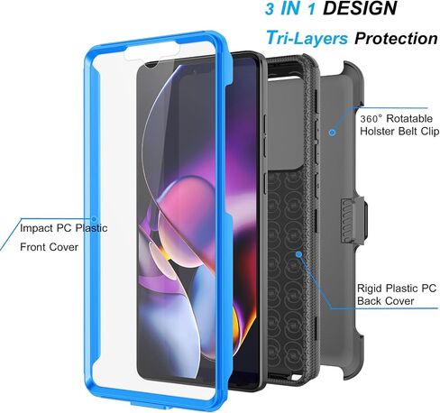Njjex for Moto G Stylus 5G 2024 Case, for Motorola G Stylus 5G 2024 Phone Holster, [Nbeck] Shockproof Heavy Duty Built-in Screen Protector Rugged Swivel Belt Clip Kickstand Hard Shell Cover [Green] in Kuwait