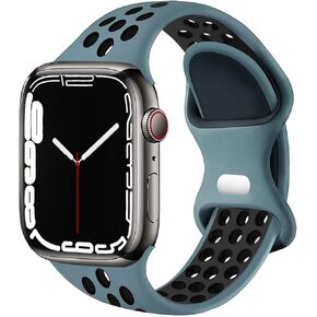 elaikement متوافق مع Apple Watch Band 44mm 45mm 46mm 49mm 42mm 41mm 41mm 40mm 38mm نساء الرجال ، حزام معصم سيليكون رياضي للتنفس لسلسلة فرق Iwatch 10/9/8/7/6/5/4/3/2/1/1/se/ultra