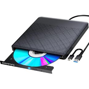 External Compatible with Bluray Drives Read/Write Portable Compatible with Blu ray Burner USB 3.0 Type-C/Windows 7-11 Mac OS Laptop Compatible with Read BD DVD CD for pc best dvd drive（black）